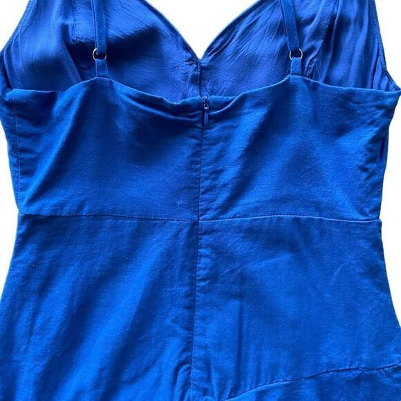 Lulus Brielle Skater Dress Ruffle Blue Size Small - Picture 6 of 7